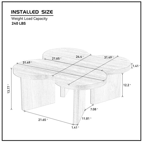 Modern Butterfly MDF Coffee Table, Used In Living Rooms, Bedrooms,