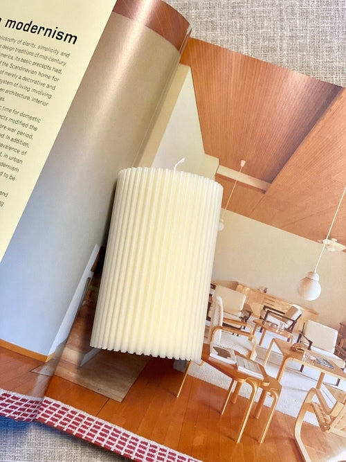 Minimalist Ribbed Candles for Effortless Home Decor
