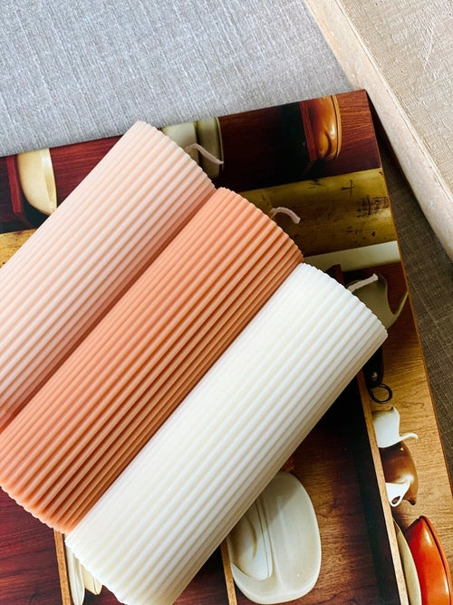 Minimalist Ribbed Candles for Effortless Home Decor
